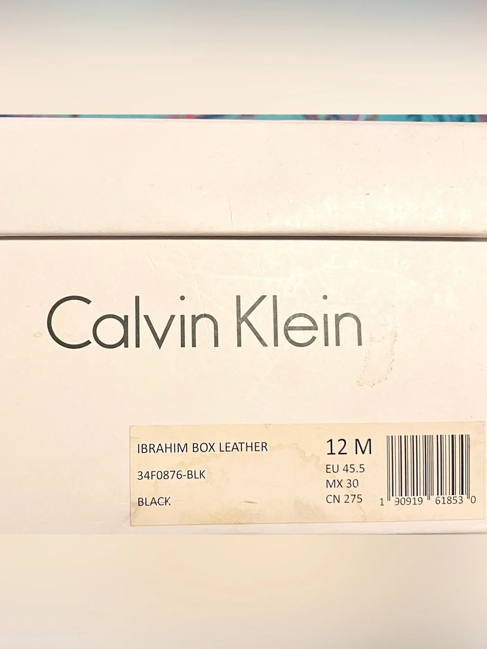 Men's Calvin Klein Ibrahim Box Leather Zip & Tie Black Casual Sneakers (Size 12)